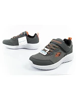 Detská športová obuv Skechers Bounder na suchý zips, ľahká, módna, sivá