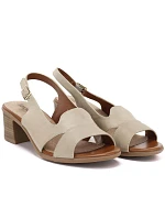 Dámské kožené sandály béžové Sergio model 22121908 - LEONE