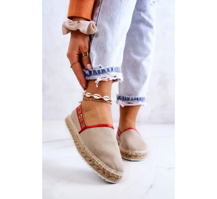 Materiałowe Espadryle Wsuwane Big Star JJ274879 Beżowe