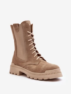 Dámské Kožené Boty Bežové Nicole model 21636162 - Boto