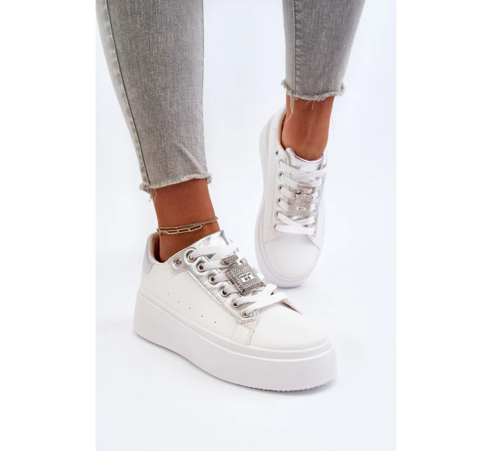 Dámské tenisky s ozdobou Bílé model 21652244 - Boto