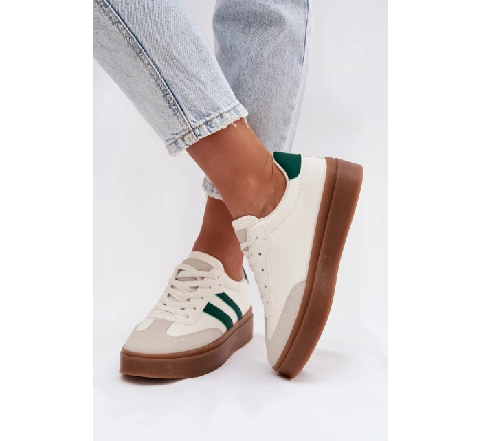 Dámské tenisky na platformě z eko kůže Bílomodré Elaraven