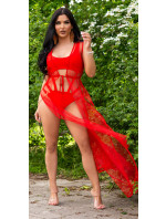 Sexy Koucla Mesh Cover Up with Drawstring Waist