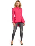 Asymetrický frak s golierom a zapínaním na gombíky M165 - čierny - Moe