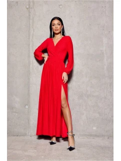 Dlhé šaty SUK0420 188244 červené - Roco Fashion