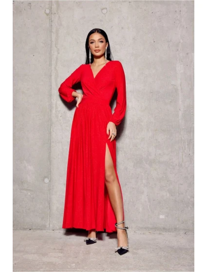 Dlhé šaty SUK0420 188244 červené - Roco Fashion Dlhé šaty SUK0420 188244 červené - Roco Fashion