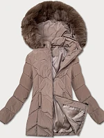 Dámska zimná bunda s kapucňou (B8300-48) béžová - S'west