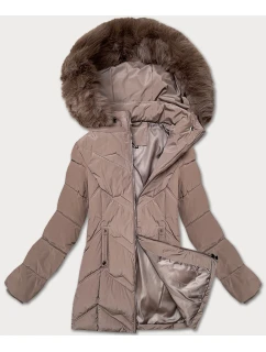 Dámska zimná bunda s kapucňou (B8300-48) béžová - S'west