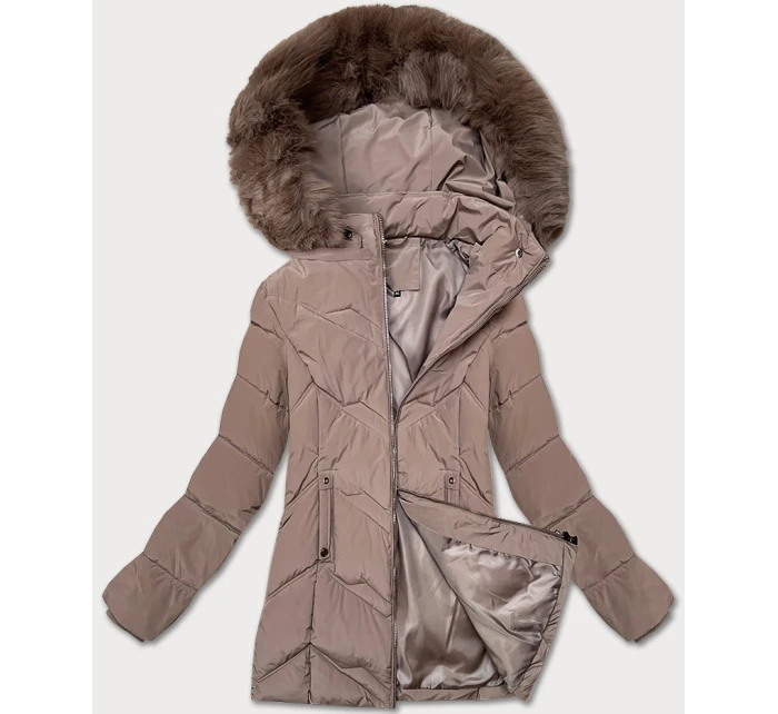 Dámska zimná bunda s kapucňou (B8300-48) béžová - S'west