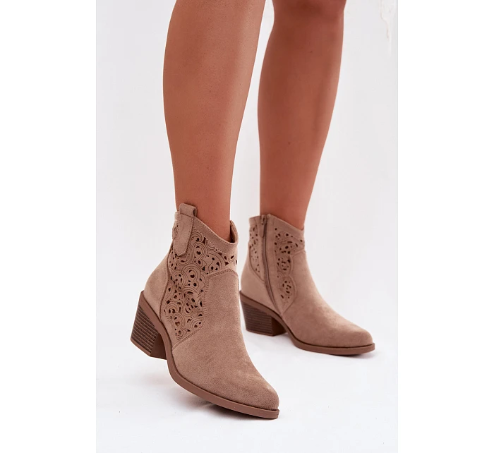 Dámské kovbojky model 22103948 béžové - S.Barski Dámské kovbojky model 22103948 béžové - S.Barski