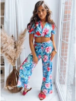 Dámsky vzorovaný tyrkysový top FLOWER BOOM FashionStreet RY2230