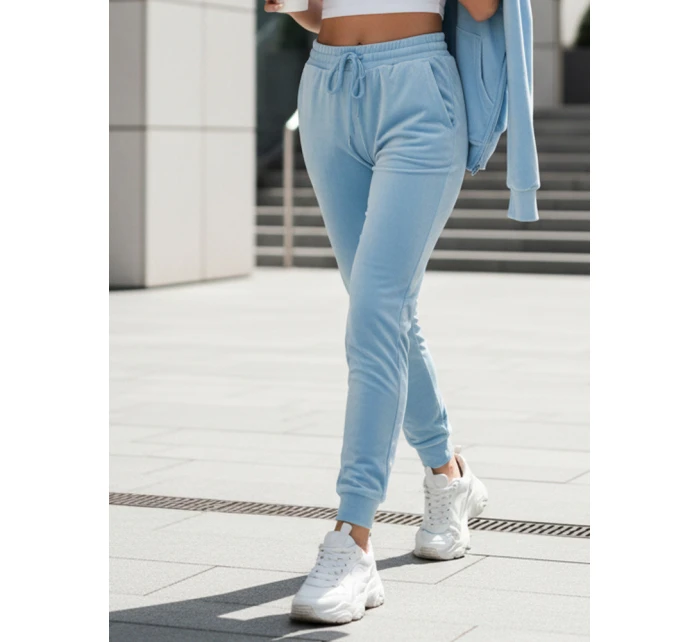 Dámske velúrové tepláky modré Dstreet UY2835 Dámske velúrové tepláky modré Dstreet UY2835