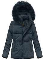 Dámska krátka zimná prešívaná bunda Dark Blue (7694) Dámska krátka zimná prešívaná bunda Dark Blue (7694)