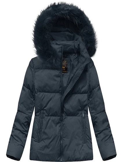Dámska krátka zimná prešívaná bunda Dark Blue (7694) Dámska krátka zimná prešívaná bunda Dark Blue (7694)