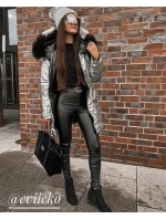 Čierna obojstranná dámska zimná bunda (1908)