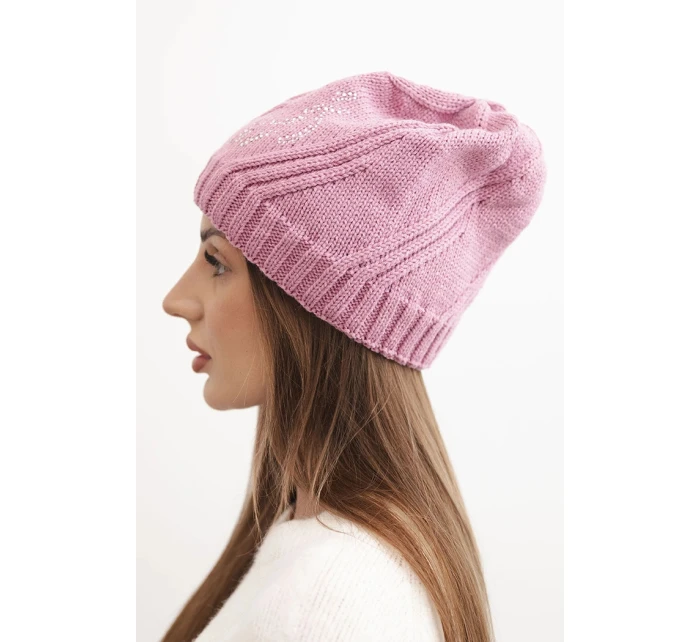 Dámska zimná čiapka s vlnou a kamienkovou výzdobou K480 svetlo fialová Dámska zimná čiapka s vlnou a kamienkovou výzdobou K480 svetlo fialová