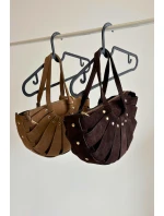 Kabelka z přírodního semiše béžová Tialine