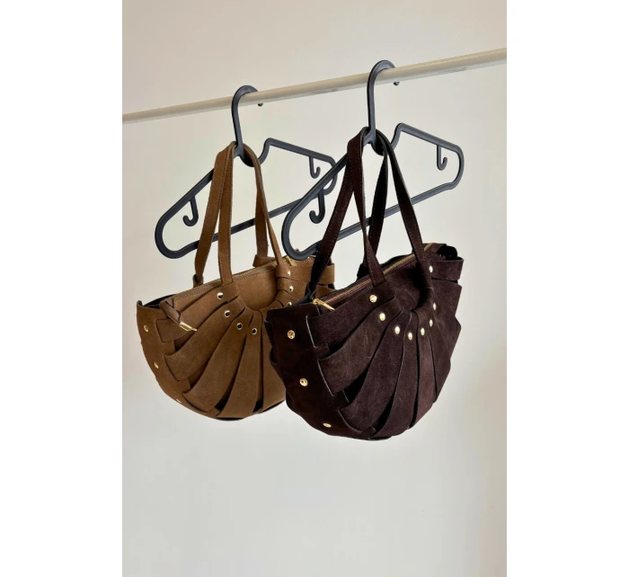 Kabelka z přírodního semiše béžová Tialine