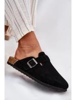 Dámske semišové papuče s prackou Big Star - čierne