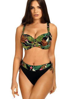 Dámske dvojdielne plavky Tahiti 5 S995TA5-2 Black with Floral Pattern - Self