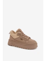 Dámské zateplené sportovní boty na platformě model 21817728 Béžová - Big Star Dámské zateplené sportovní boty na platformě model 21817728 Béžová - Big Star