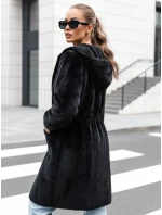 Dámský dlouhý kabát s kapucí černý Dstreet model 21980432 - FashionStreet Dámský dlouhý kabát s kapucí černý Dstreet model 21980432 - FashionStreet