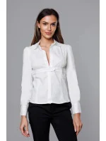 Bílá dámská košile se pro zapínání ve výstřihu model 18406802 - S&G Collection