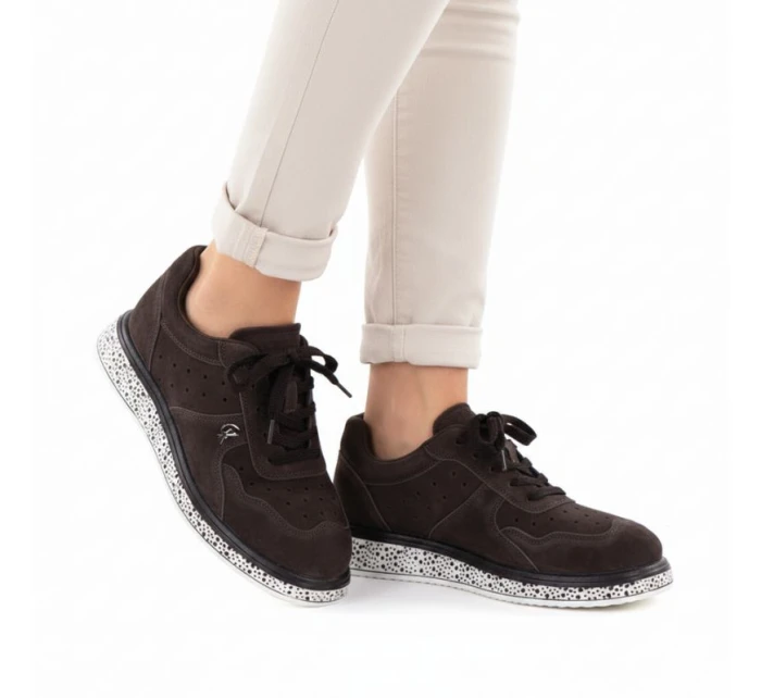 Skórzane damskie brązowe model 22026022 - VINCEZA