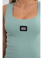 Rebrovaná blúzka s tmavo mätovým leskom Rebrovaná blúzka s tmavo mätovým leskom