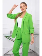 Elegantní souprava saka a kalhot světle zelené barvy