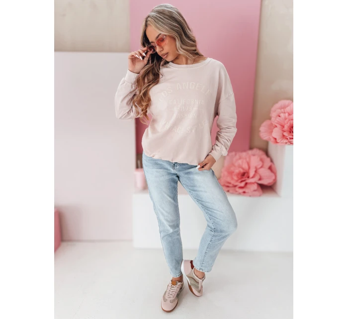 Dámská oversize mikina v pudrově růžové barvě Dstreet model 21985690 - FashionStreet Dámská oversize mikina v pudrově růžové barvě Dstreet model 21985690 - FashionStreet