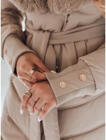 Dámská zimní bunda prošívaná s kožešinou camel Dstreet model 21991252 - FashionStreet Dámská zimní bunda prošívaná s kožešinou camel Dstreet model 21991252 - FashionStreet
