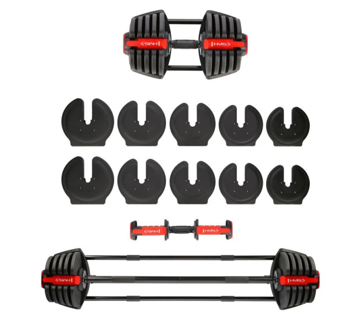 HMS SGR40 PRO SET 2v1 nastaviteľná sada činiek 43,5 kg HMS SGR40 PRO SET 2v1 nastaviteľná sada činiek 43,5 kg