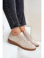 Nízké dámské semišové tenisky béžové model 21679949 - Zazoo Nízké dámské semišové tenisky béžové model 21679949 - Zazoo