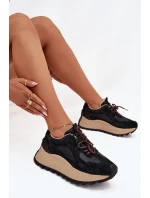 Kožené Sneakersy Na Platformě Dámské Big Star model 21705730 HIPOLY SYSTEM Černé - Big Star Shoes Kožené Sneakersy Na Platformě Dámské Big Star model 21705730 HIPOLY SYSTEM Černé - Big Star Shoes