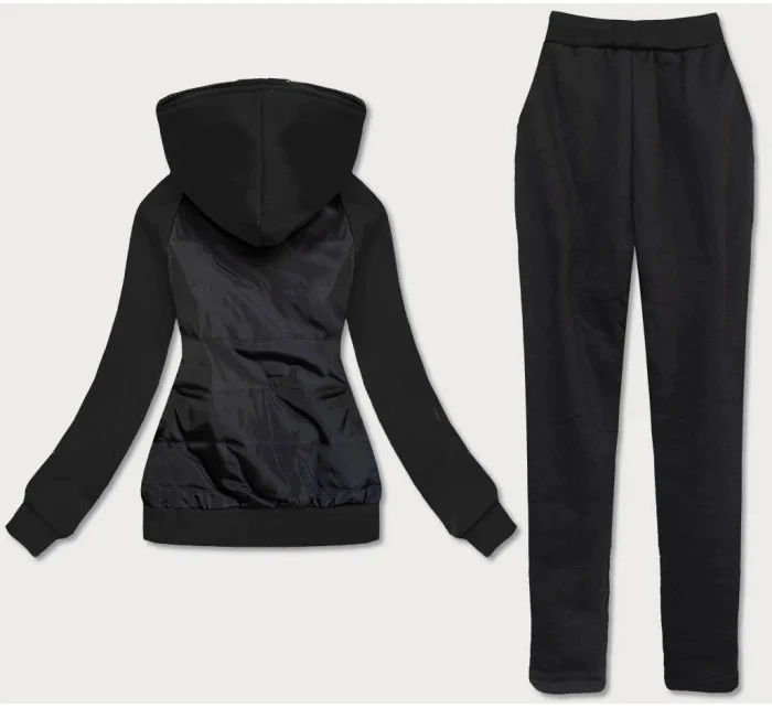 Čierny dámsky dres z rôznych spojených materiálov (AMG683/1) Čierny dámsky dres z rôznych spojených materiálov (AMG683/1)