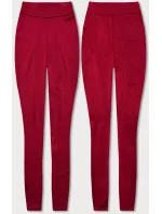 Červené bavlněné dámské legíny model 18498164 - J.STYLE