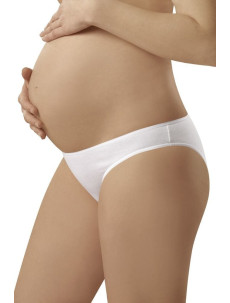 Tehotenské bavlnené nohavičky Mama mini biele
