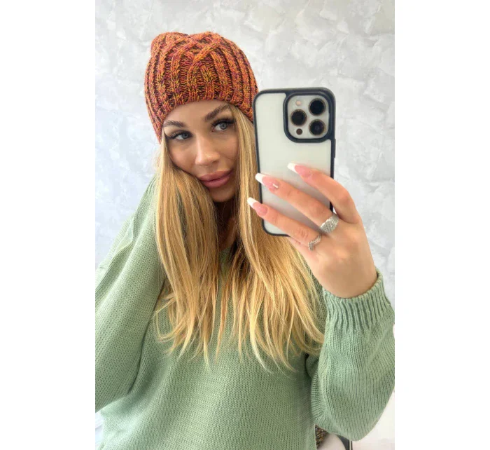 Veselá fleecová čepice model 18750227 hnědá - K-Fashion Veselá fleecová čepice model 18750227 hnědá - K-Fashion