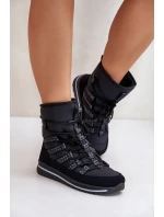 Dámské šněrovací boty do sněhu Progress model 21677045 Černé - Boto Dámské šněrovací boty do sněhu Progress model 21677045 Černé - Boto