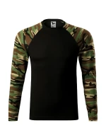 Maskáčové tričko LS unisex maskáčová hnedá