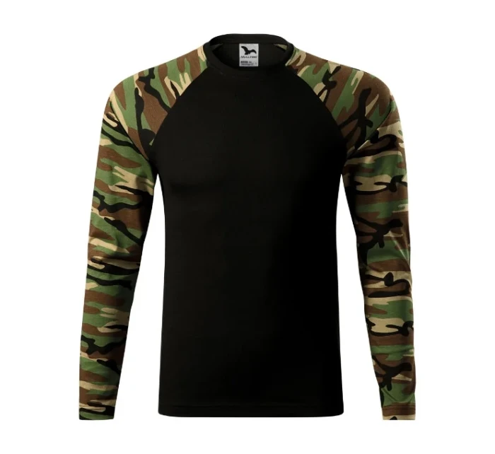 Maskáčové tričko LS unisex maskáčová hnedá