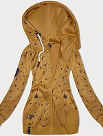 Dámska mikina s kapucňou na zips v žltej farbe (2313)