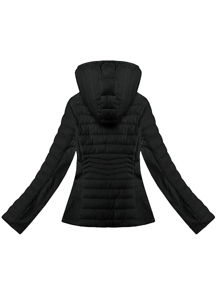 Černá dámská bunda z různých spojených materiálů model 21095895 - J.STYLE