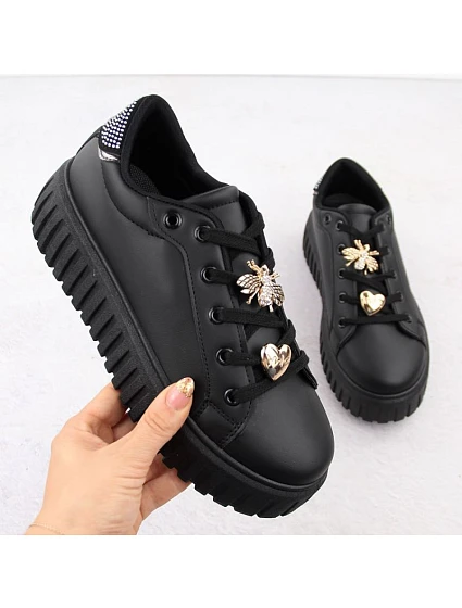 Dámska športová obuv na platforme čierna NEWS 4756