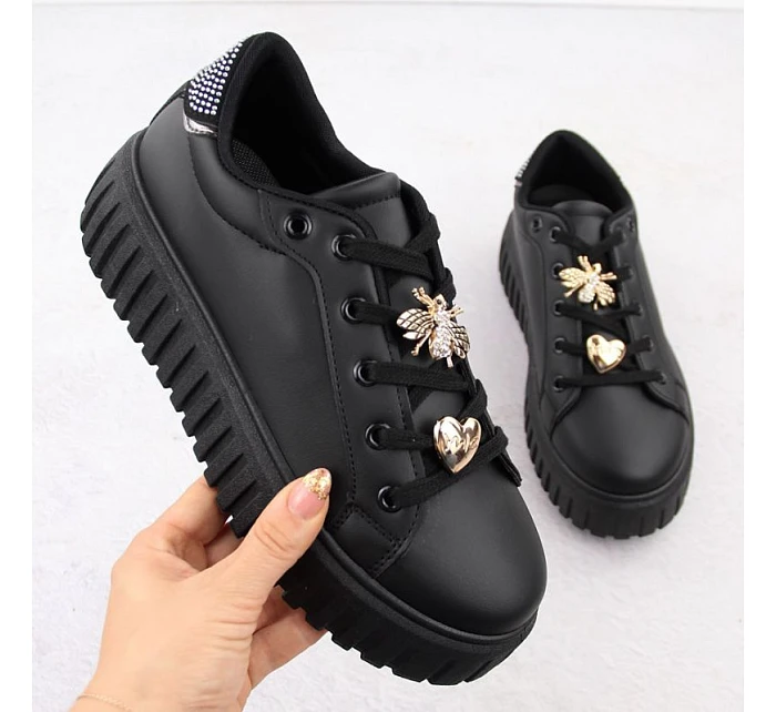 Dámska športová obuv na platforme čierna NEWS 4756