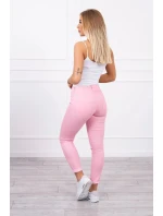 Svetloružové džínsové nohavice Svetloružové džínsové nohavice