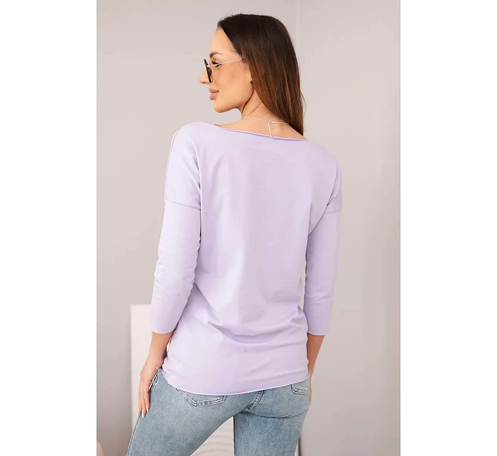 Dámska blúzka s lodičkovým výstrihom svetlo fialová