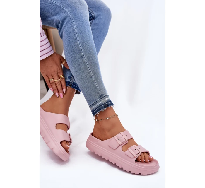 Dámské Pěnové Pantofle Na Platformě Růžové model 21697847 - EVENTO