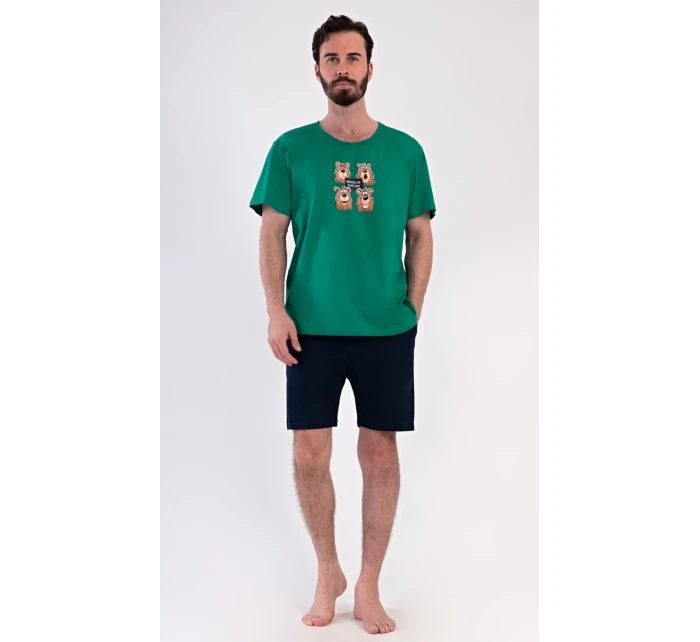 Pánské pyžamo šortky Méďa Happy Pánské pyžamo šortky Méďa Happy